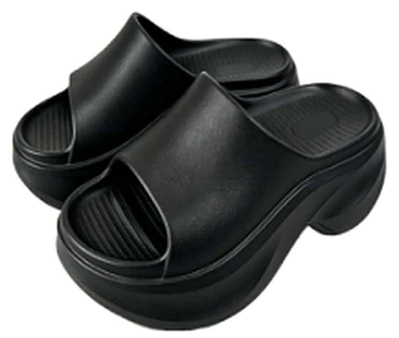 Slide Salto Alto 2002 Feminino na cor Preto